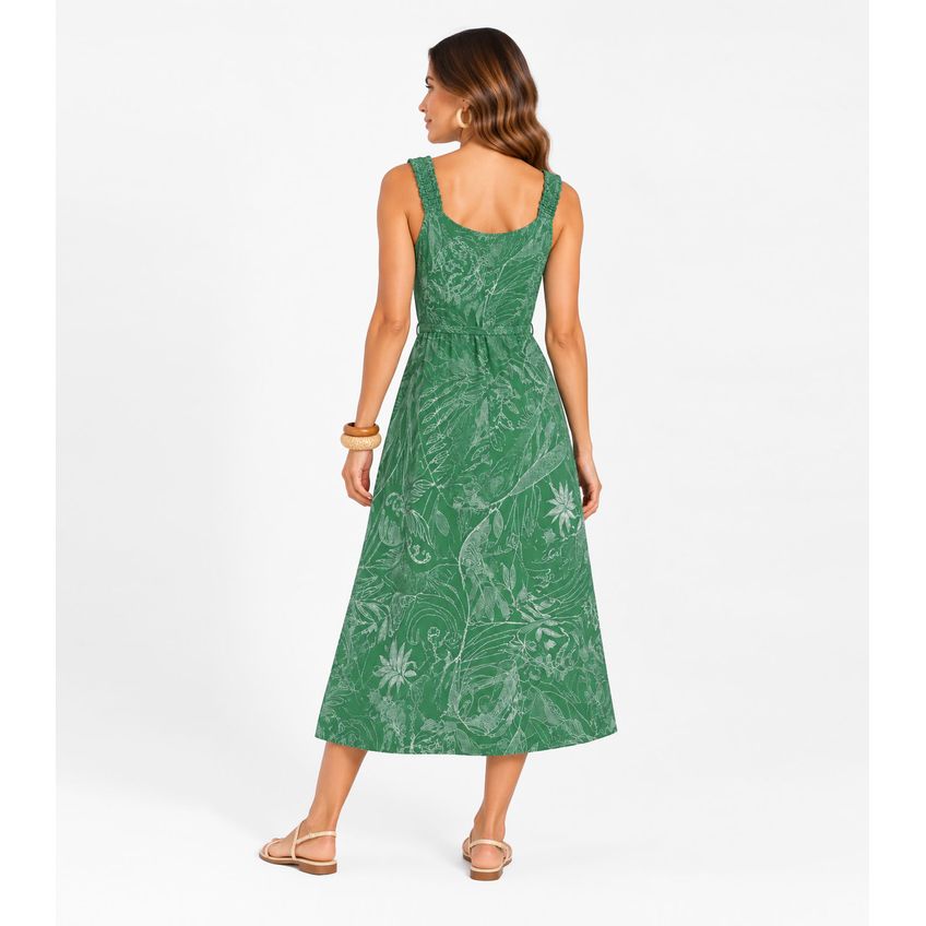 Vestido Midi Viscose Select Verde GG - imagem 3