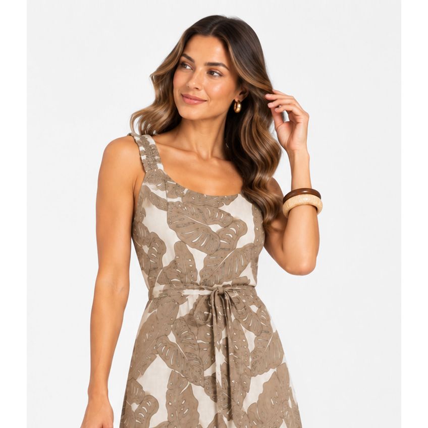 Vestido Midi Viscose Select Cinza G - imagem 2