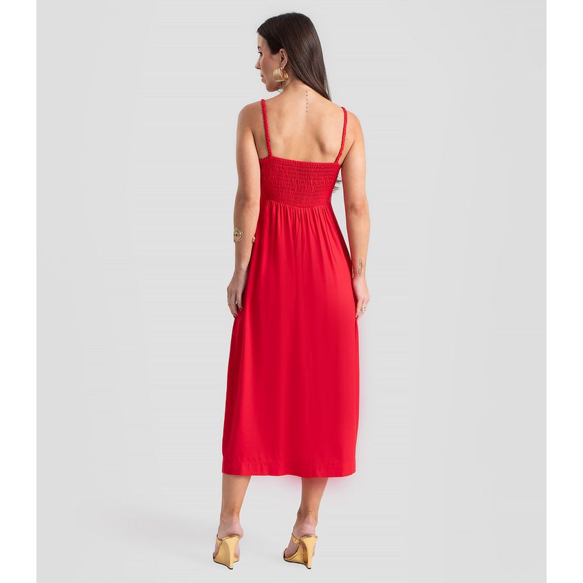 Vestido Super Midi Alças Em Tranças Dianna Vermelho PP - imagem 3