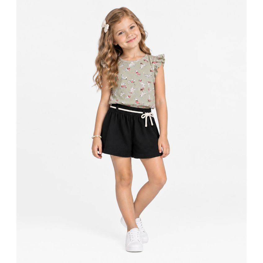 Conjunto Infantil Feminino Estampado Select Verde 6 - imagem 3