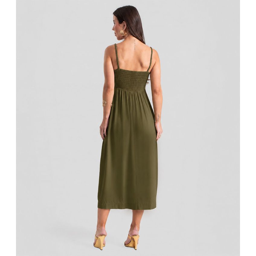 Vestido Super Midi Alças Em Tranças Dianna Verde M - imagem 3