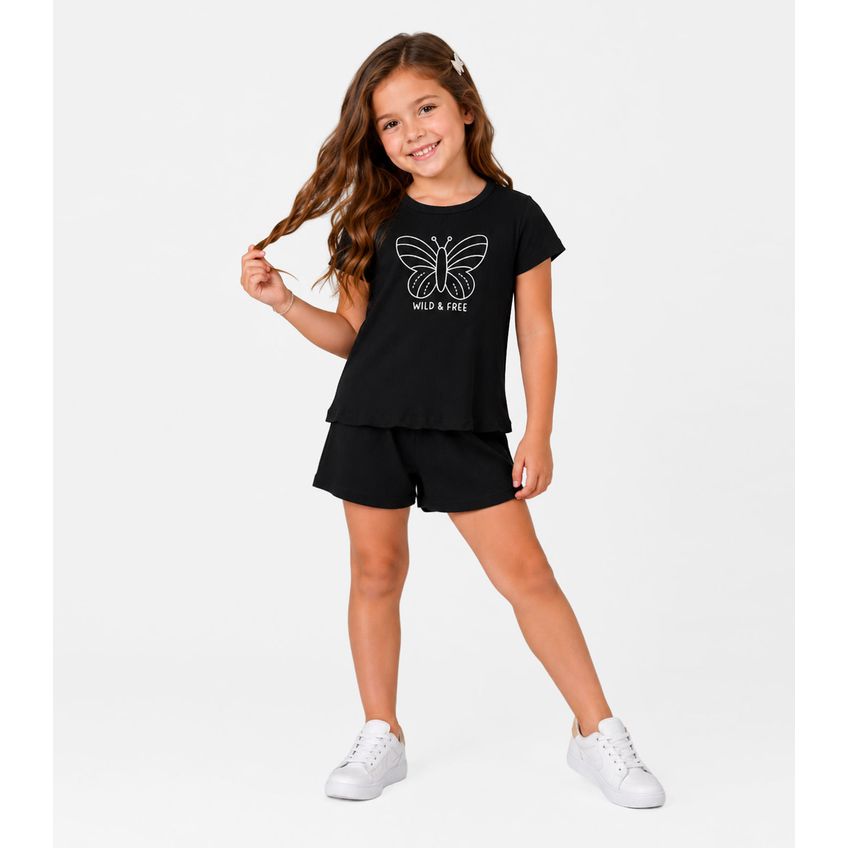 Conjunto Feminino Infantil Regata E Short Select Preto 2 - imagem 3