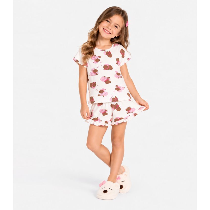 Pijama Infantil Feminino Estampado Select Branco 8 - imagem 3