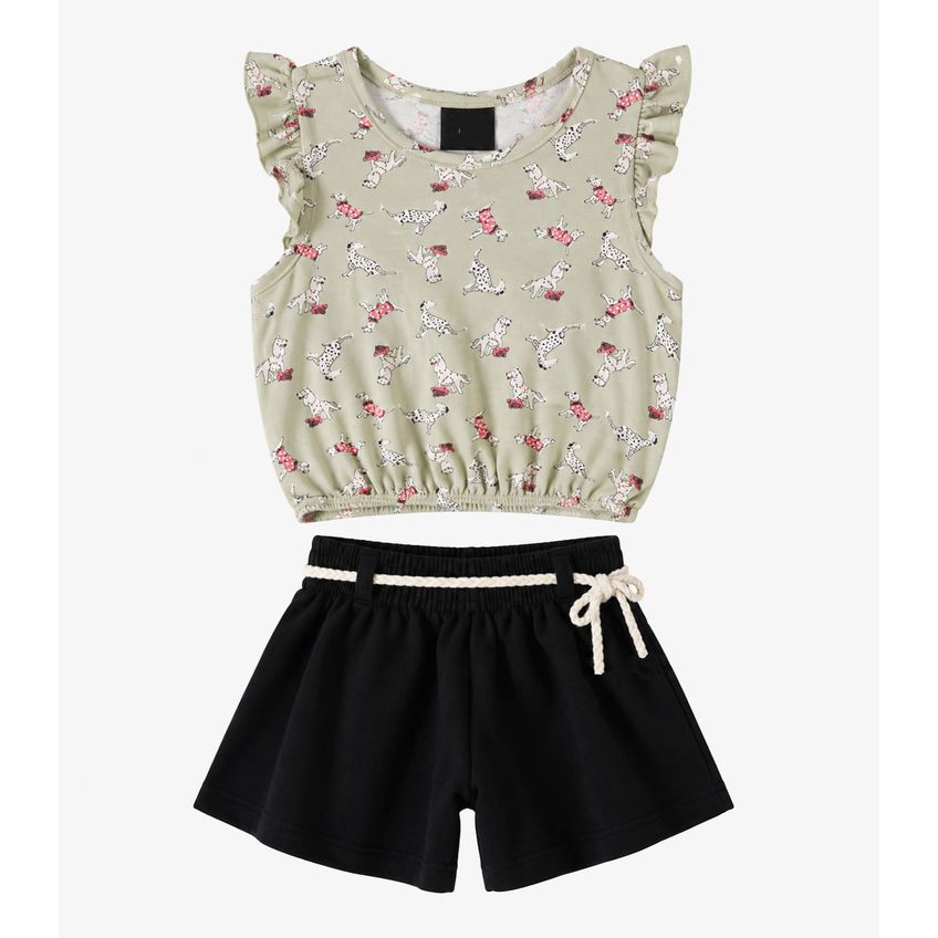 Conjunto Infantil Feminino Estampado Select Verde 10 - imagem 4