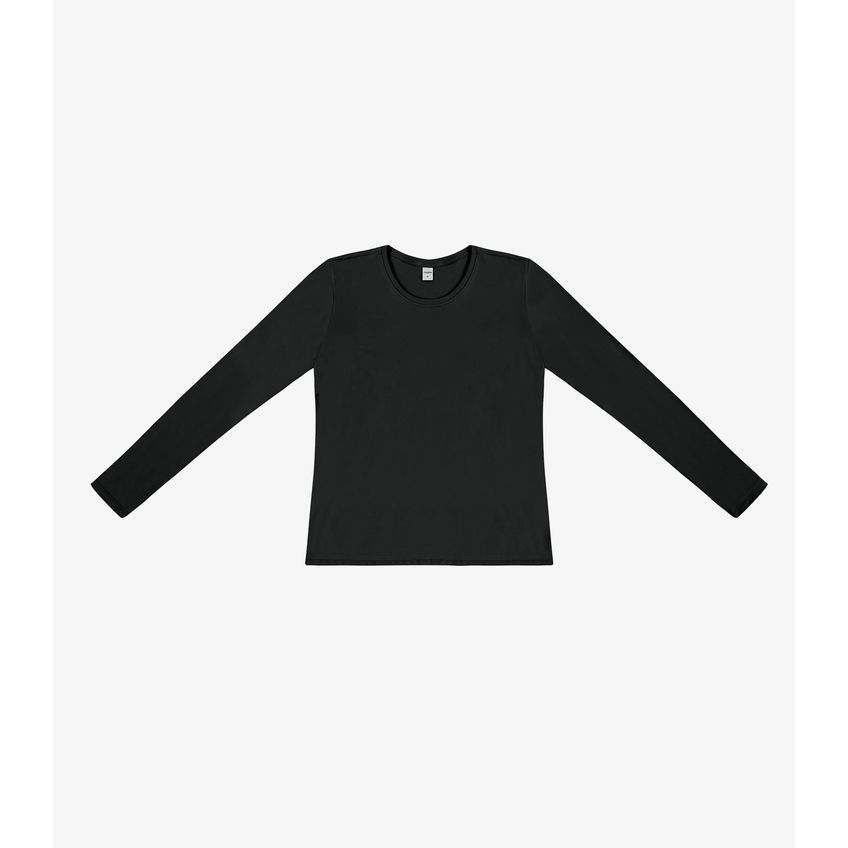 Blusa Manga Longa Feminina Em Suplex Infinita Cor Preto P - imagem 5