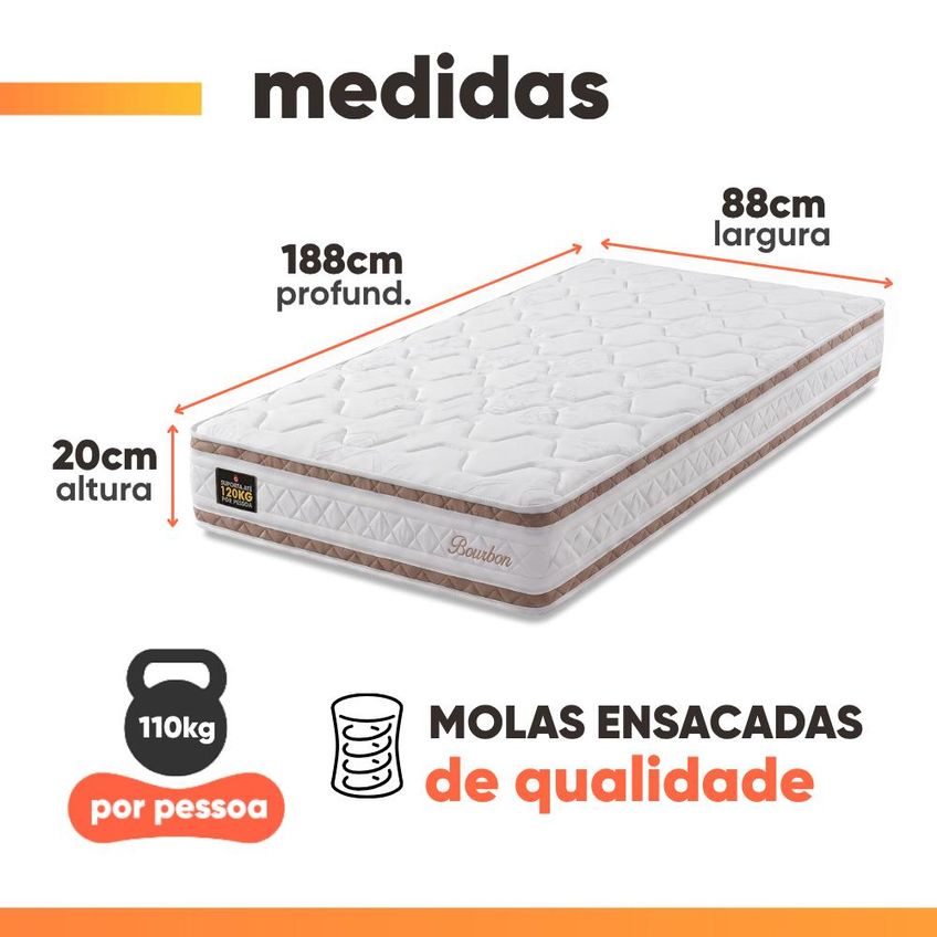 Cama Box Molas Ensacadas Bourbon Hellen - Suporta Até 110 Kg Por Pessoa - imagem 4
