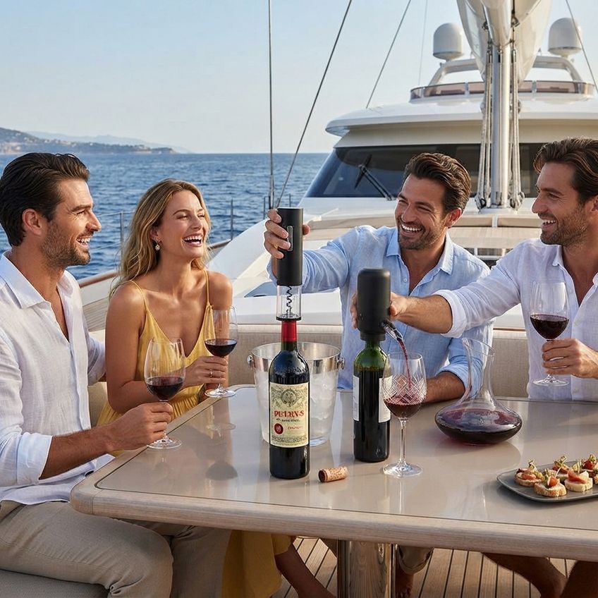 Kit Sommelier Abridor De Vinho Automático Corta Lacre Aerador - imagem 3