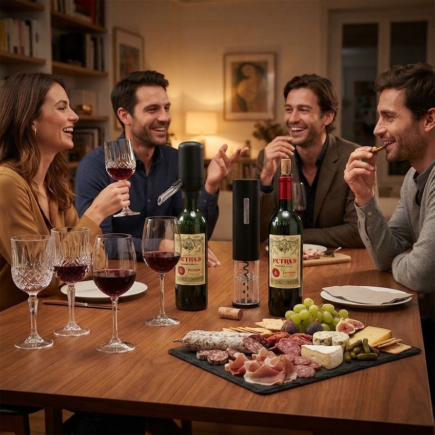 Kit Sommelier Abridor De Vinho Automático Corta Lacre Aerador - imagem 5