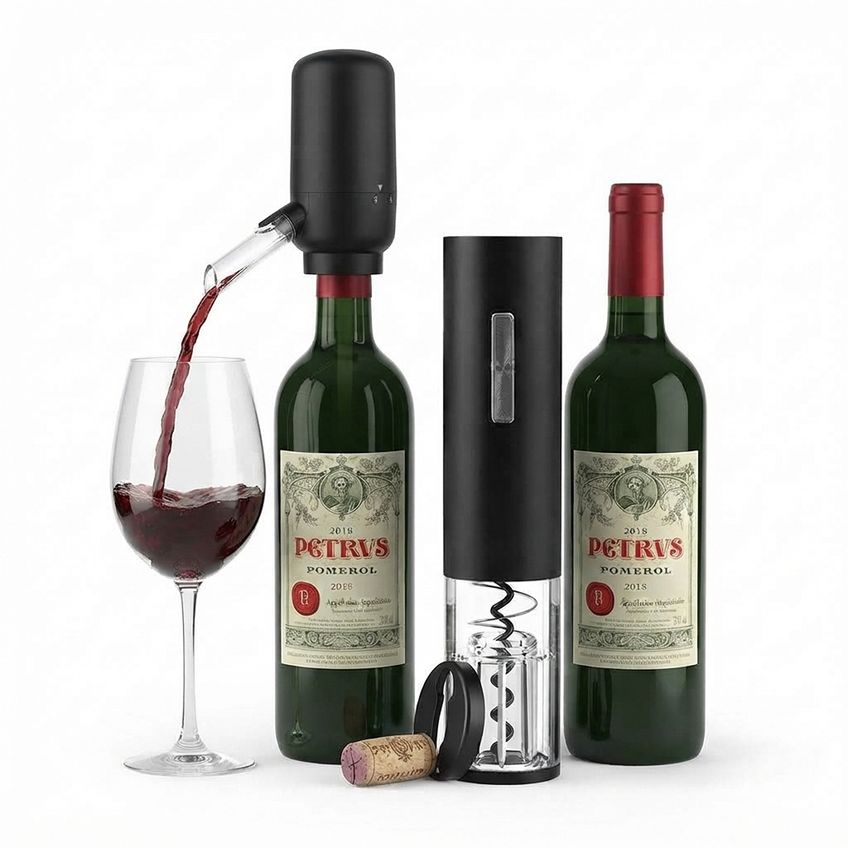 Kit Sommelier Auto Abridor Saca Rolha E Aerador Bico Dosador - imagem 3