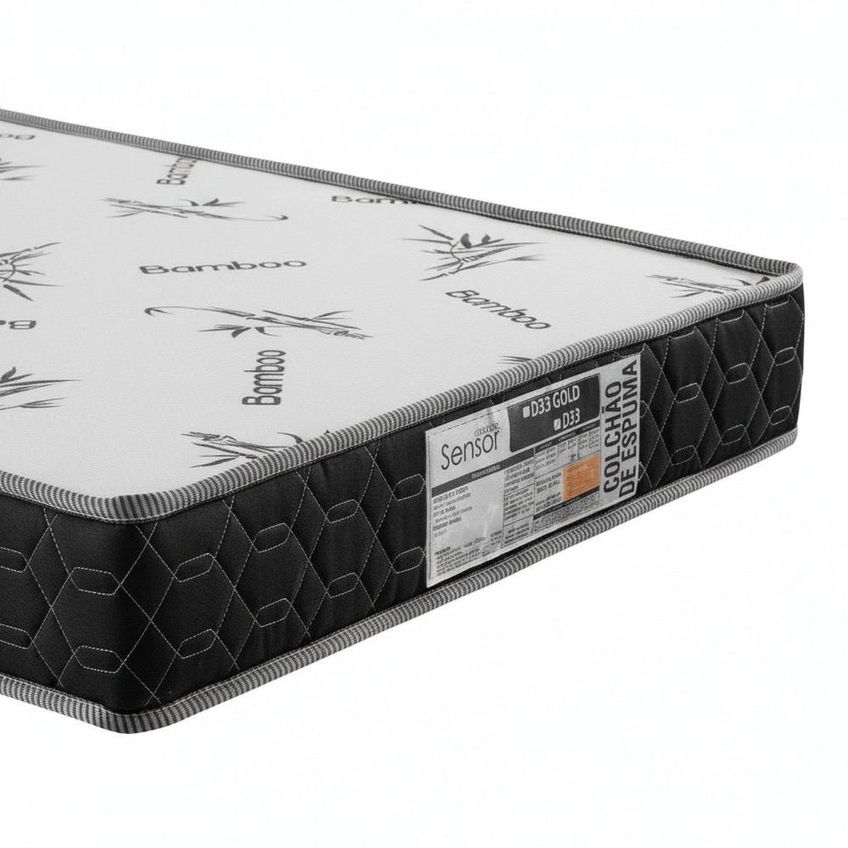 Colchão Solteiro Anti Alérgico D33 Liso Sleep 78x17cm Gold Branco/preto Branco / Preto - imagem 3