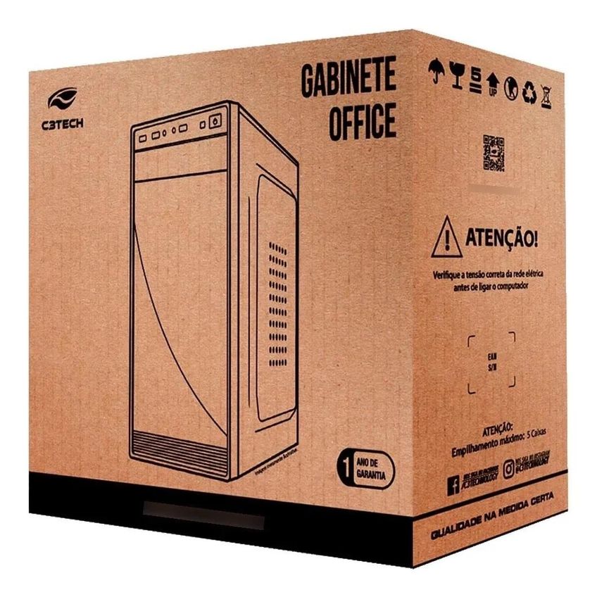 Gabinete Micro-ATX C3Tech MT-39BK Com Fonte 200W - imagem 4