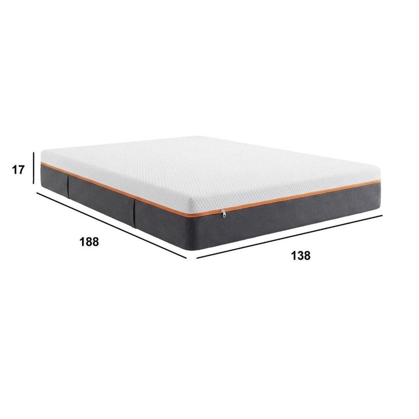 Colchão Casal À Vácuo Espuma D28 138x17cm Snap Magic Yescasa Branco/Laranja - imagem 4