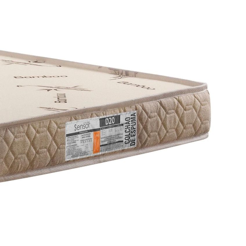 Colchão Solteiro D-20 Liso 88cmx14cm Bege Bege - imagem 3