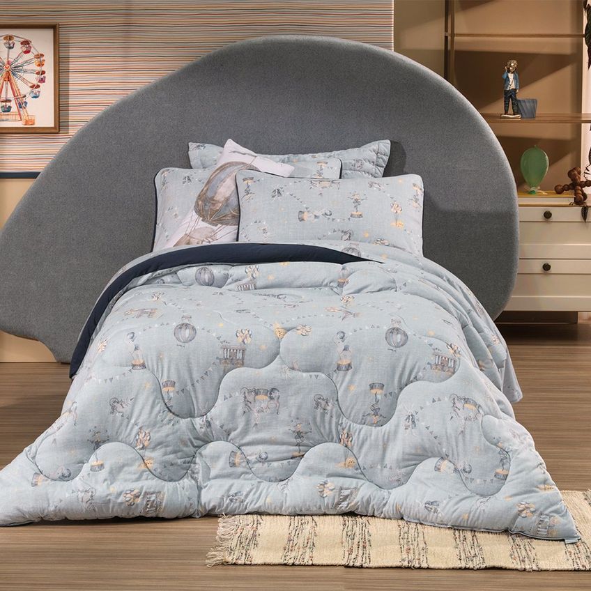 Kit Body Pillow Kids Malha Com Fronha 30x65cm 100% Algodão Altenburg Circo Pop - imagem 3