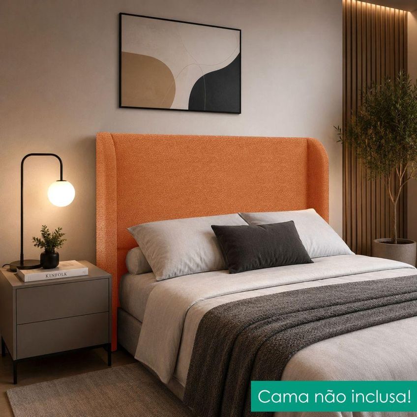 Cabeceira Queen 160 Cm Com Frame Imperial Boucle Terracota Impo - imagem 5