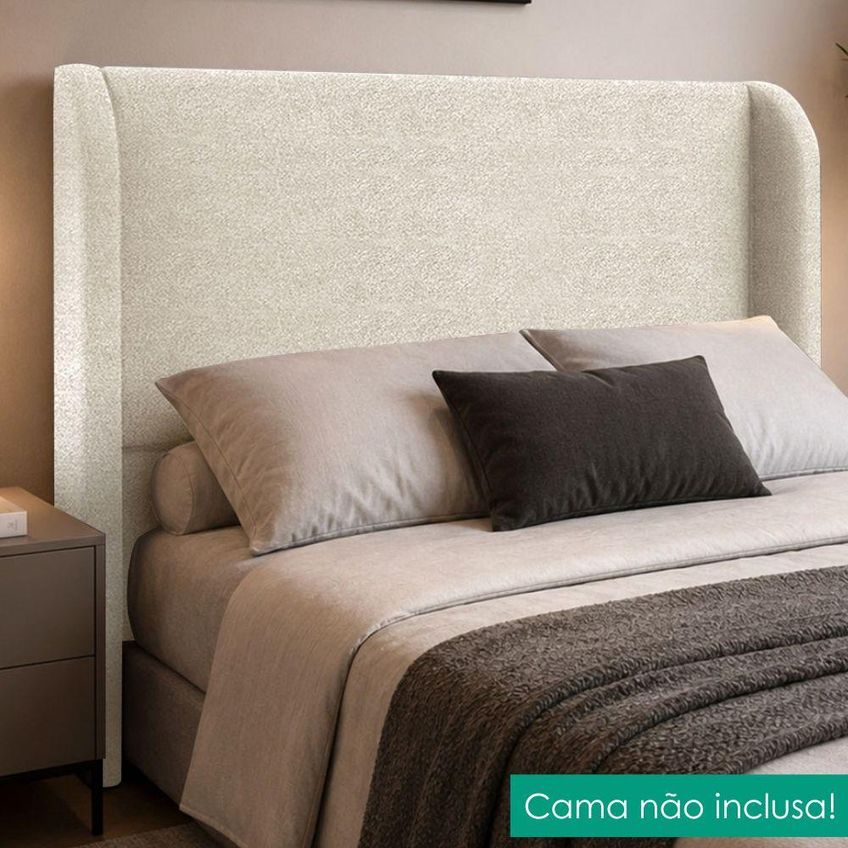 Cabeceira Queen 160 Cm Com Frame Imperial Boucle Bege Impo - imagem 2