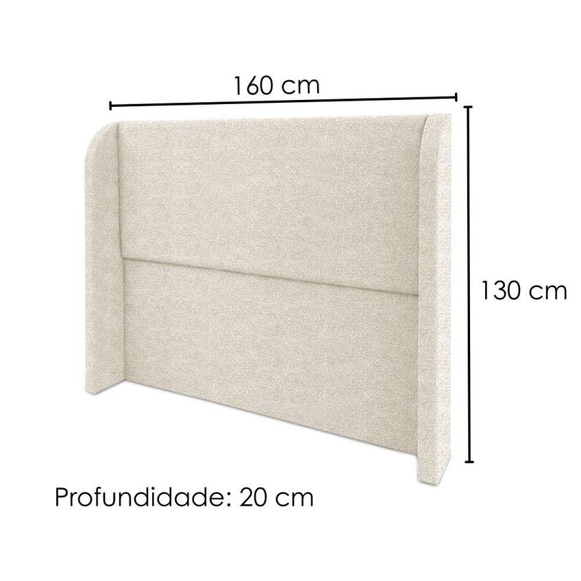 Cabeceira Queen 160 Cm Com Frame Imperial Boucle Bege Impo - imagem 3