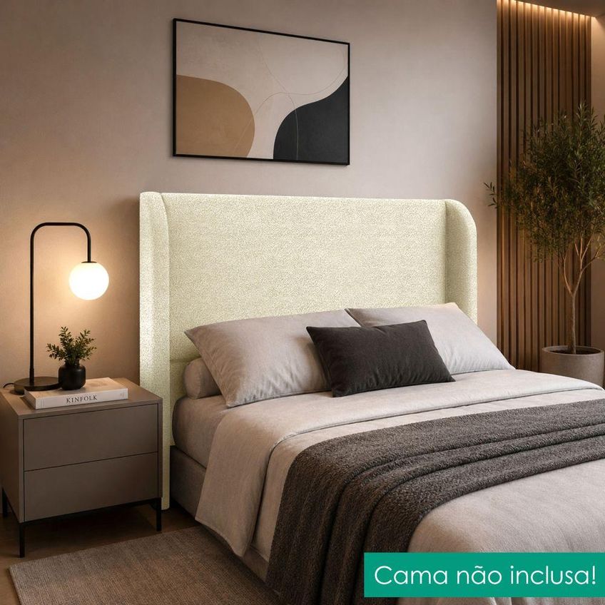 Cabeceira Queen 160 Cm Com Frame Imperial Boucle Creme Impo - imagem 5