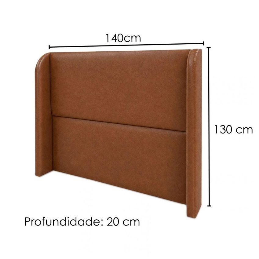 Cabeceira Casal 140 Cm Com Frame Imperial Corino Avelã Camel Impo - imagem 3