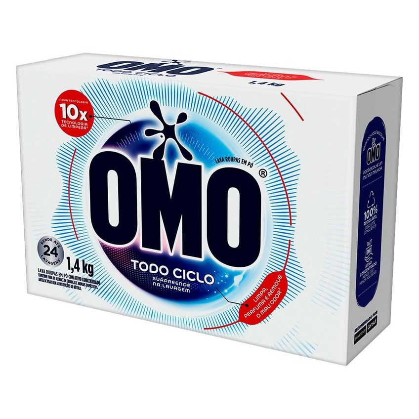 Sabão Em Pó Omo Todo Ciclo 1,4kg - Embalagem Com 9 Unidades - imagem 3