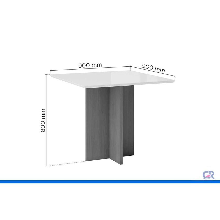 Mesa Jantar Lana Canto Reto 90cm Cinamomo/Off White Henn - imagem 3