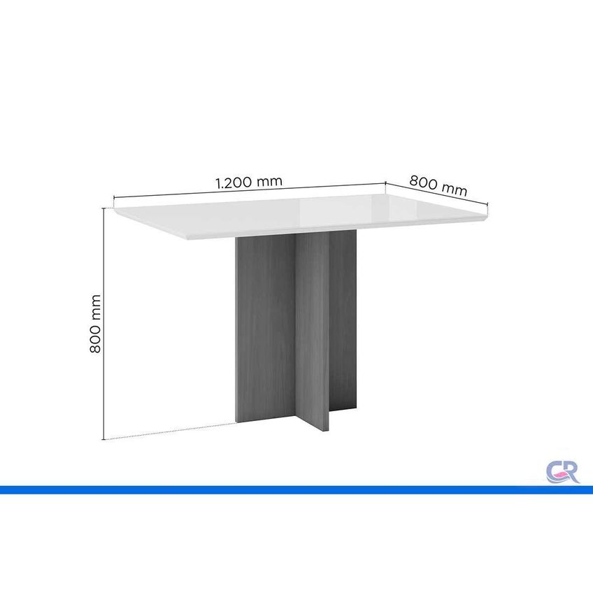 Mesa Jantar Lana Canto Reto 120cm Cinamomo/Off White Henn - imagem 3