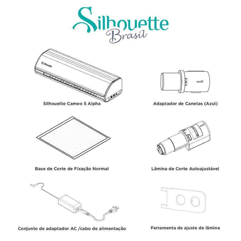 Silhouette Cameo 5 Alpha Branca - Kit Inicial Básico - imagem 4