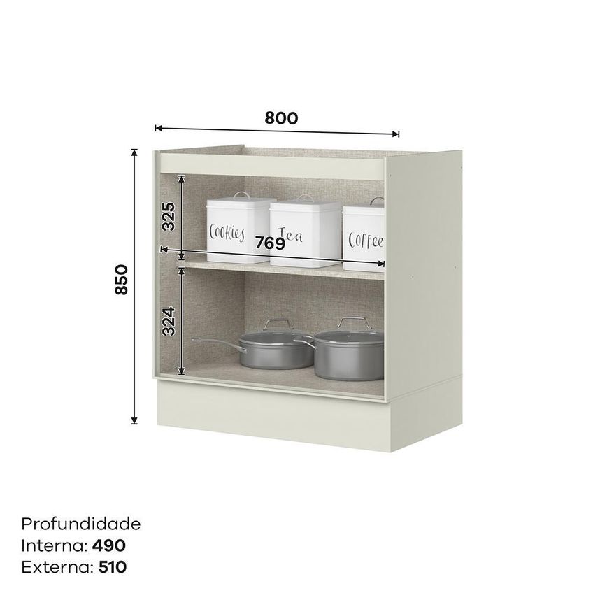 Balcão Fineze 40cm 2 Gavetas Areia Henn - imagem 3