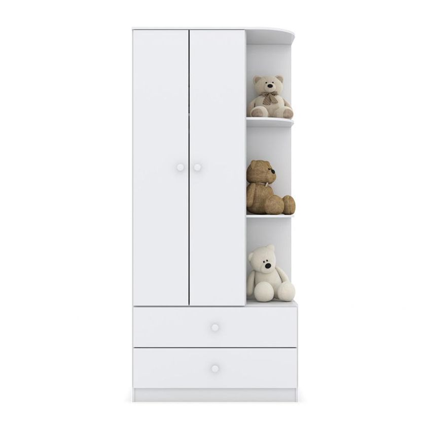 Jogo De Quarto Infantil Labirinto Com Guarda Roupa E Cômoda Branco - Móveis Henn - imagem 3