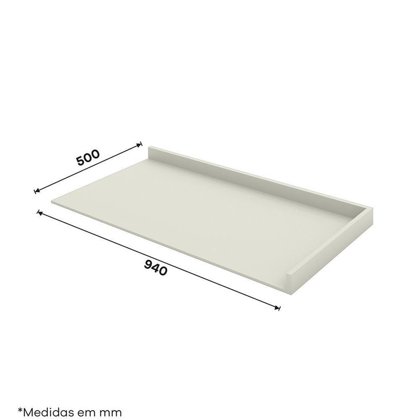 Tampo Para Balcão Canto Reto Fineze 94cm Areia Henn - imagem 2
