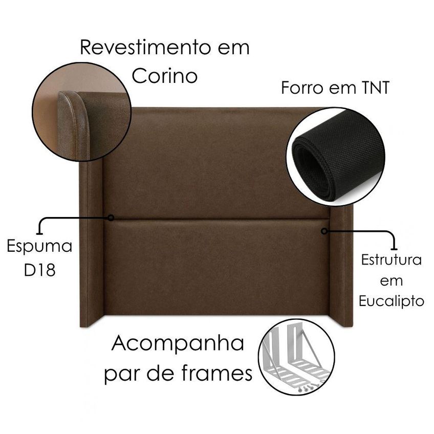 Cabeceira Queen 160 Cm Com Frame Imperial Corino Canela Impo - imagem 4