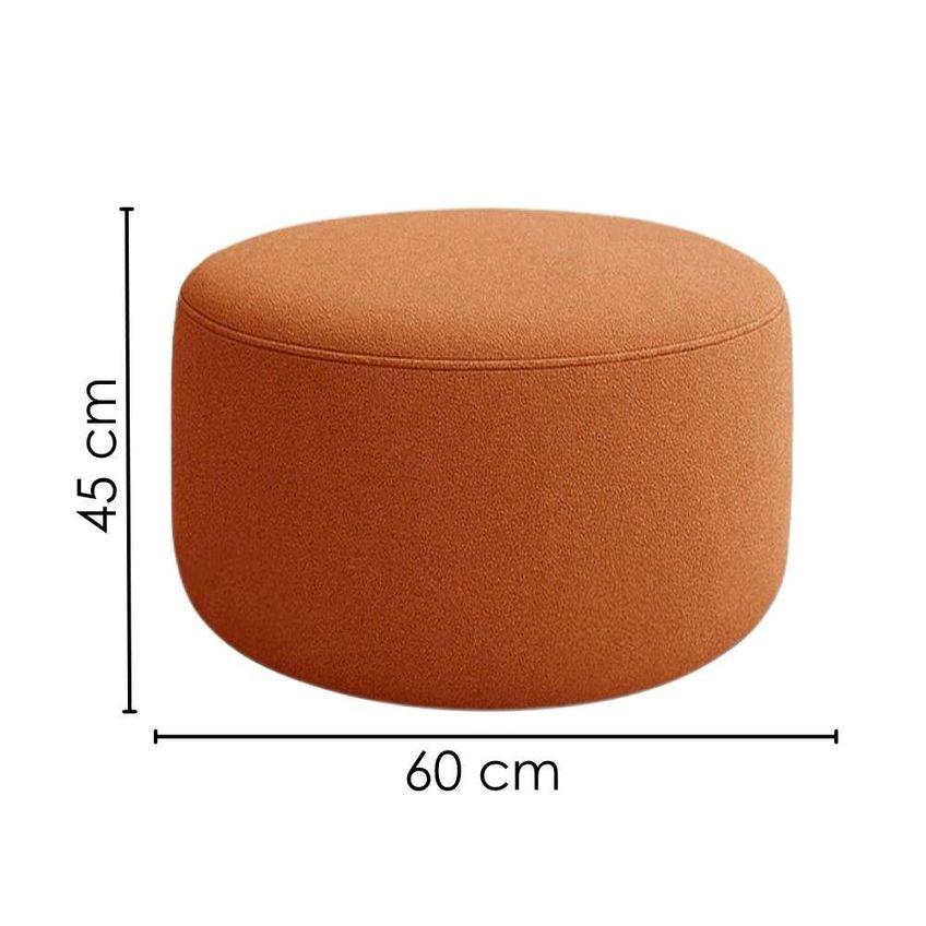 Puff Redondo Organico Imperial 45x60 Cm Boucle Terracota Impo - imagem 3