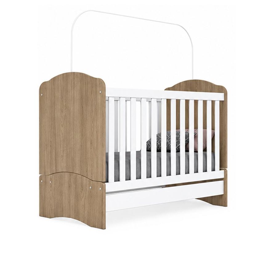 Jogo De Quarto Infantil Bala De Menta Com Cômoda E Berço Rústico/branco - Móveis Henn - imagem 3