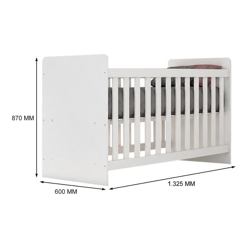 Dormitório Infantil Labirinto Com Guarda Roupa, Cômoda, Berço Branco E Colchão Supreme - Móveis Henn - imagem 4