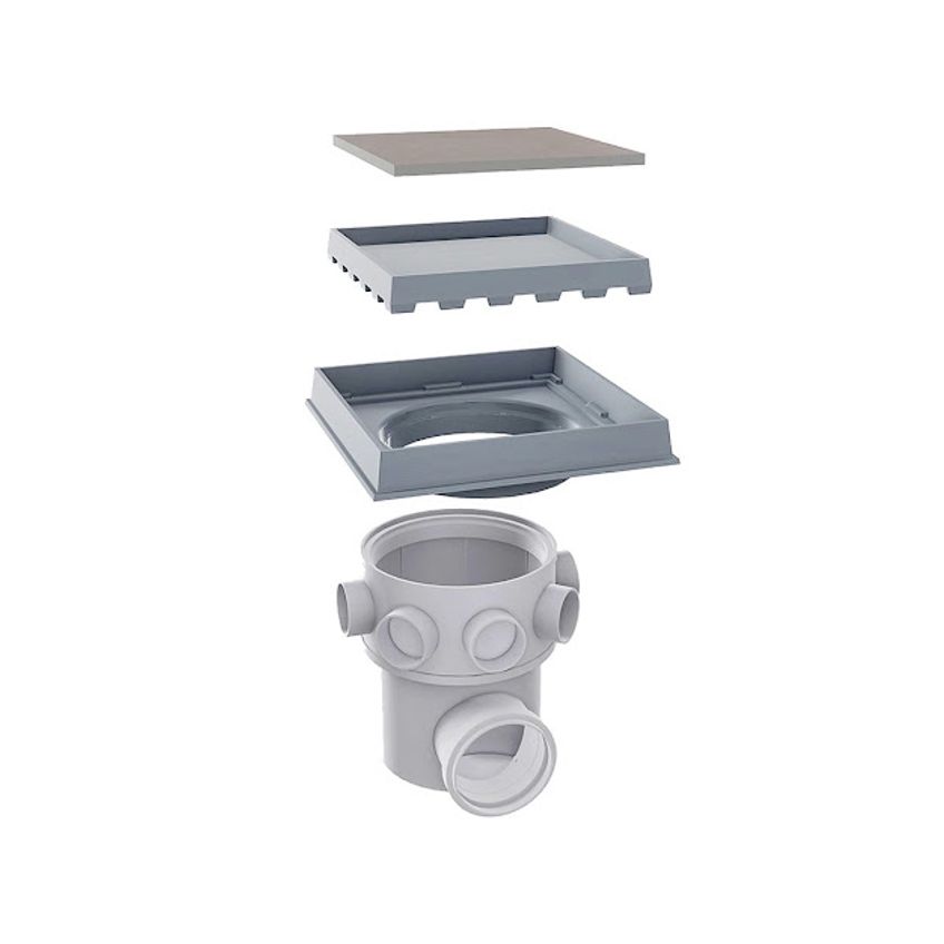 Kit 2 Ralo Invisível Rebaixado Caixa Sifonada Marrom 18cm - imagem 4
