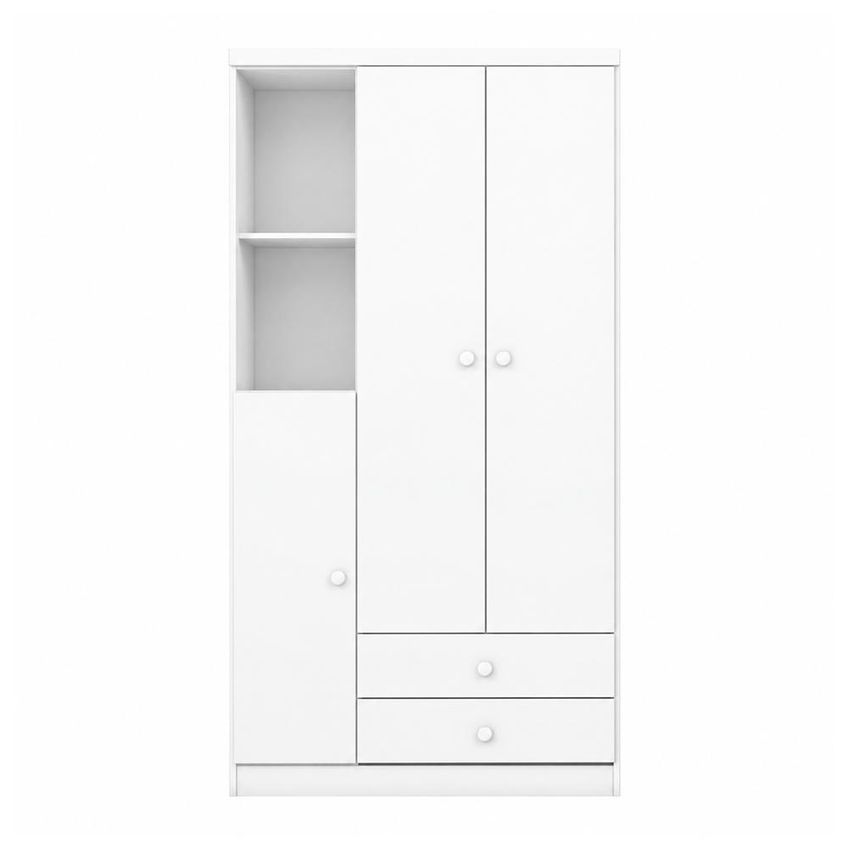 Jogo De Quarto Infantil Bala De Menta Com Guarda Roupa E Berço Branco - Móveis Henn - imagem 4