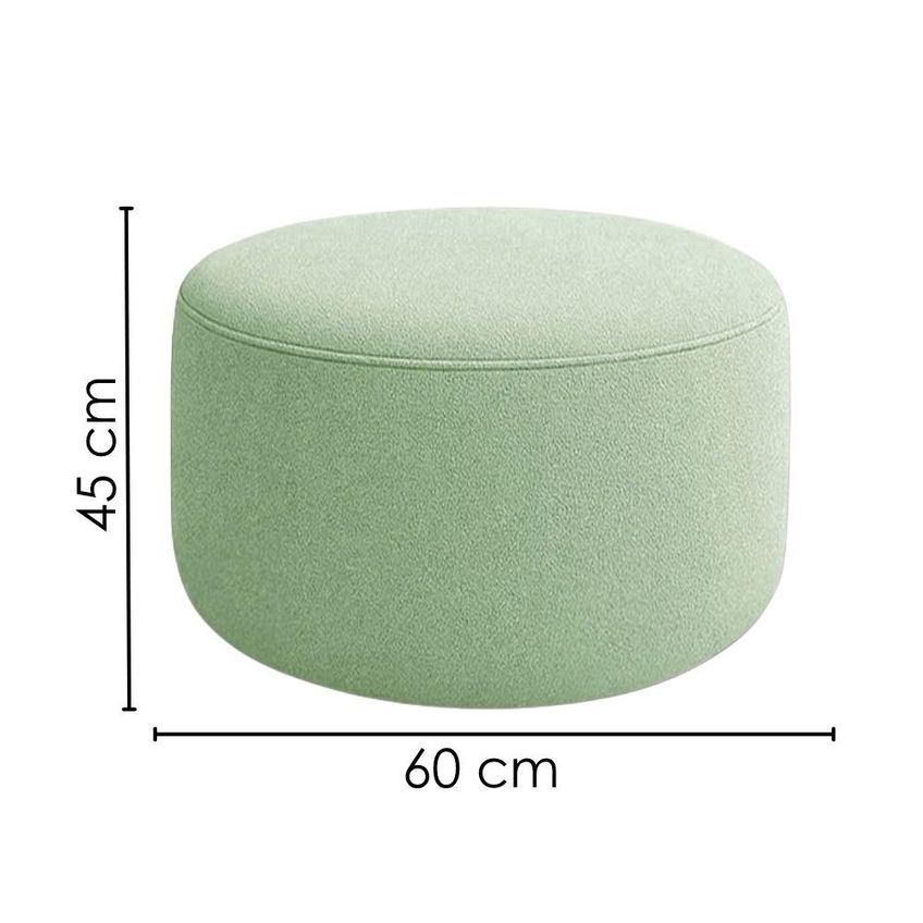 Puff Redondo Organico Imperial 45x60 Cm Boucle Oliva Impo - imagem 3