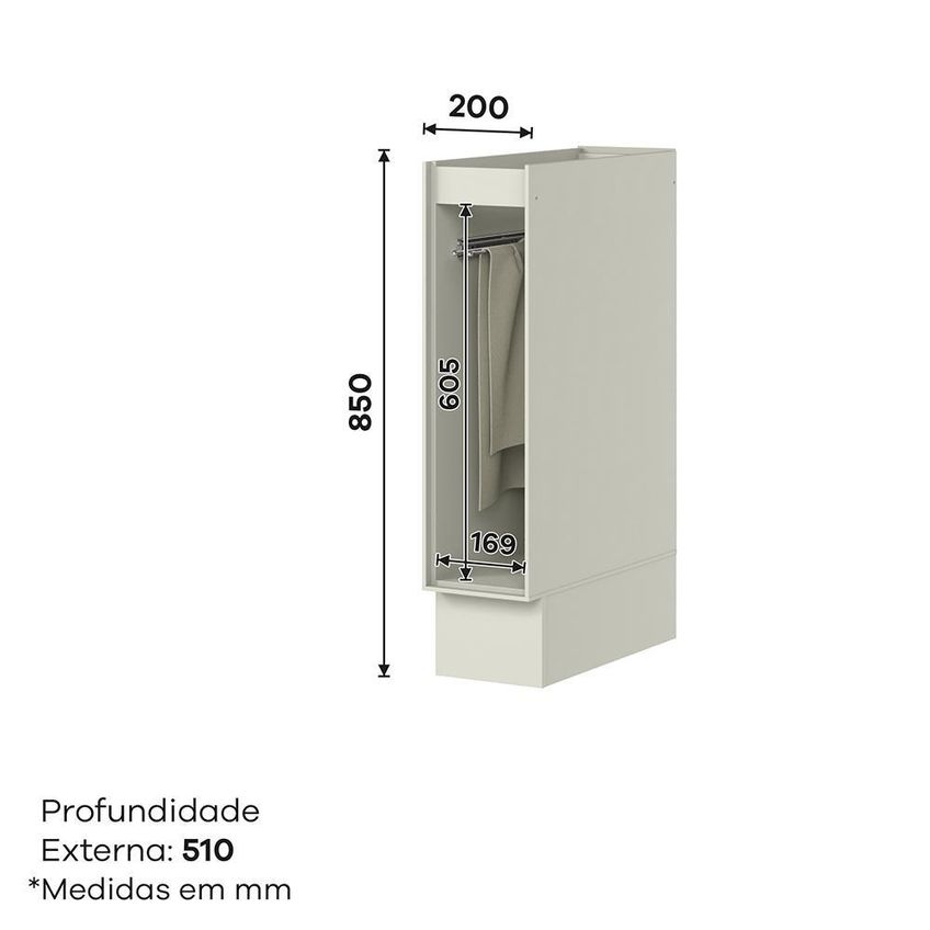 Balcão Porta Toalha Fineze 20cm Areia Henn - imagem 3