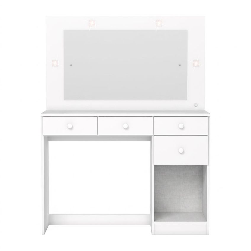 Penteadeira Camarim Chanel Com Porta E 4 Gavetas Branco Hp - Móveis Henn - imagem 3
