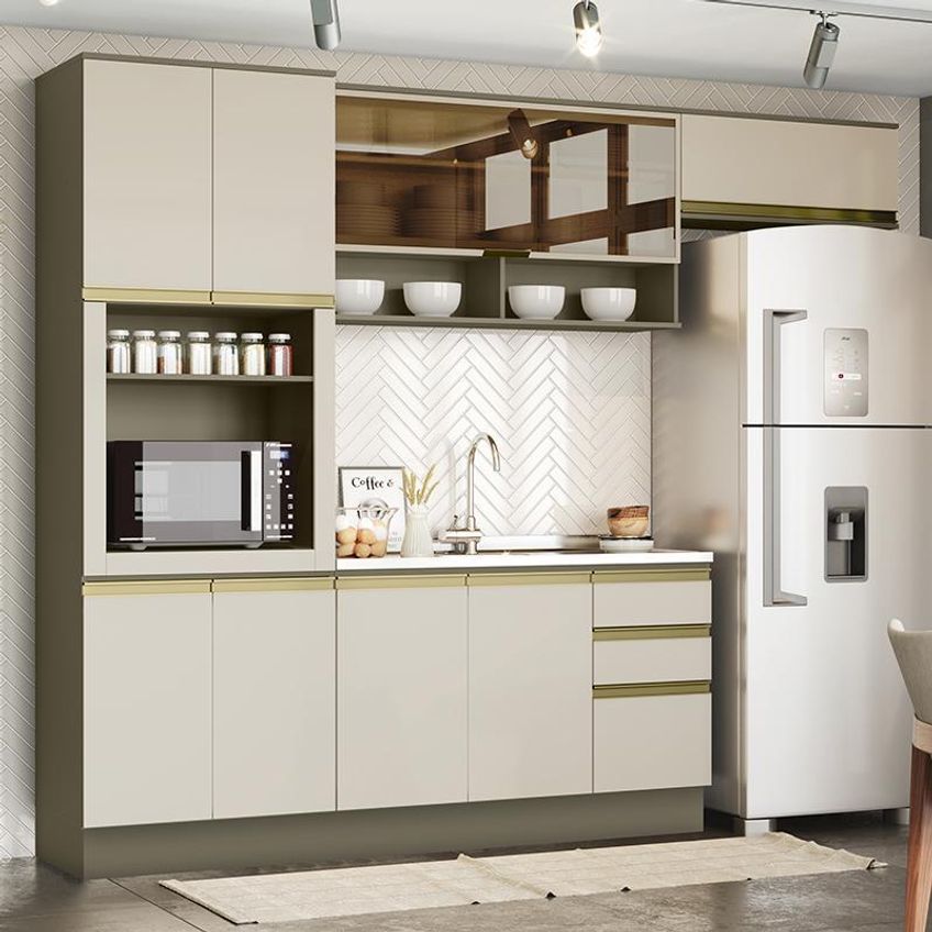 Cozinha Completa 4 Peças Connect Com Torre Quente E Rodapé Duna/cristal - Móveis Henn - imagem 2