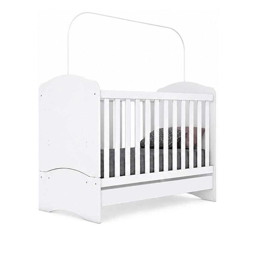 Jogo De Quarto Infantil Bala De Menta Com Cômoda E Berço Branco - Móveis Henn - imagem 3