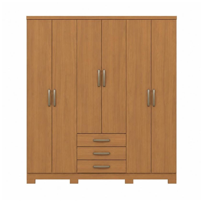 Guarda Roupa Casal Caju 6 Portas E 3 Gavetas Cinamomo - Móveis Henn - imagem 3