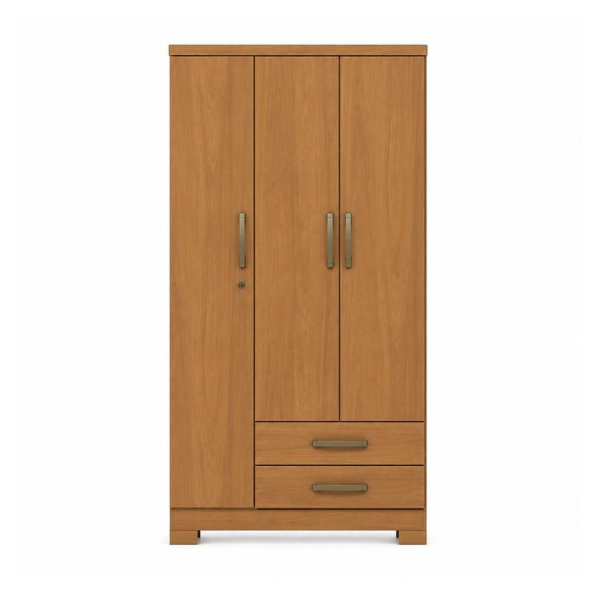 Guarda Roupa Solteiro Açaí 3 Portas E 2 Gavetas Cinamomo - Móveis Henn - imagem 3