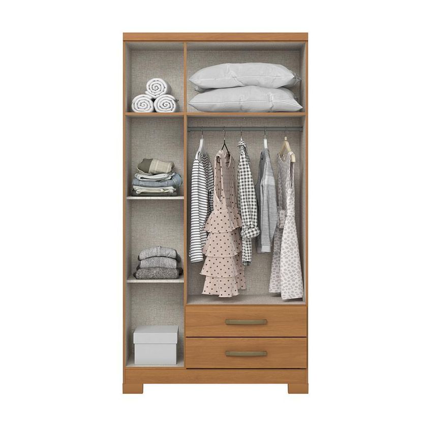 Guarda Roupa Solteiro Açaí 3 Portas E 2 Gavetas Cinamomo - Móveis Henn - imagem 4