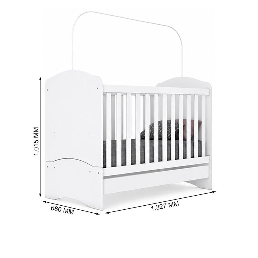 Dormitório Infantil Bala De Menta Com Guarda Roupa, Cômoda E Berço Branco - Móveis Henn - imagem 5