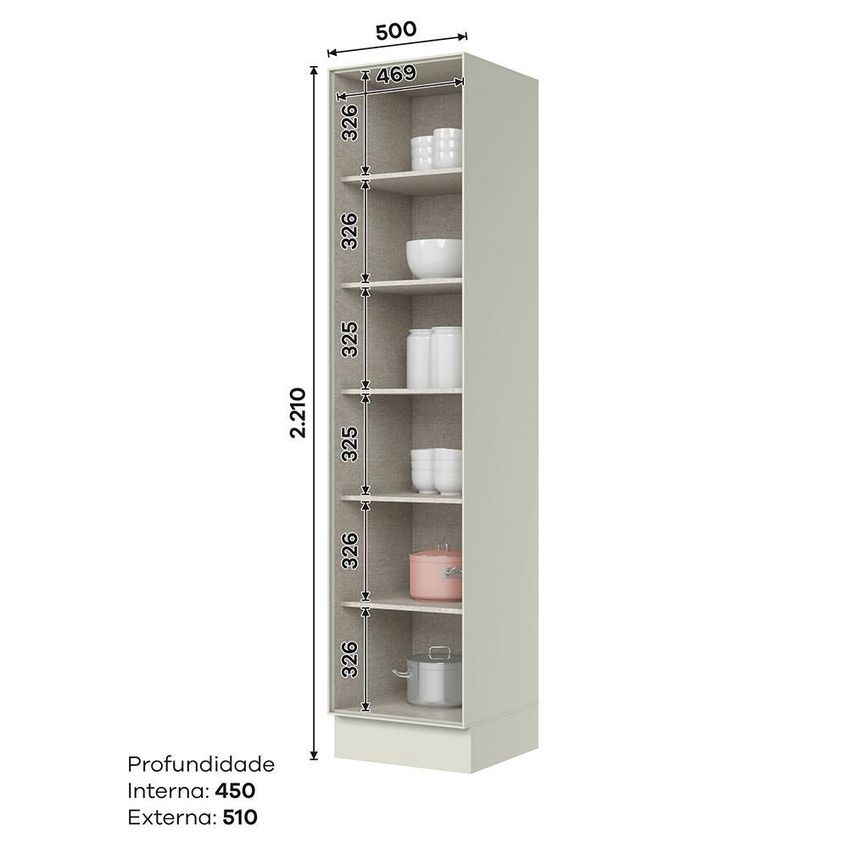 Paneleiro Fineze 50cm 1 Porta Areia Henn - imagem 3