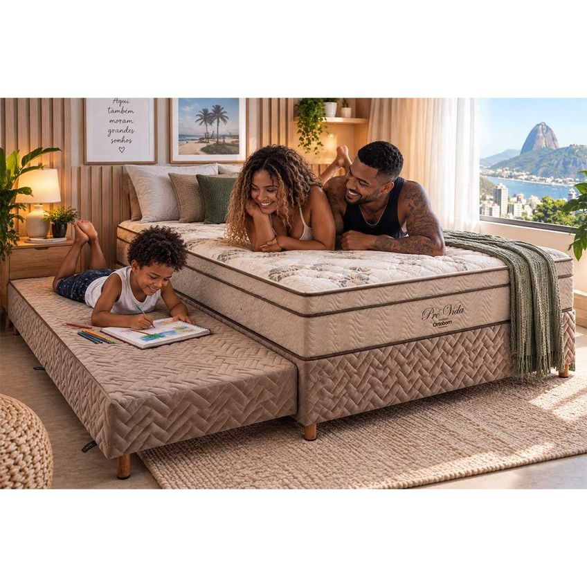 Cama Box C/aux CRC Casal + Colchão Molas Pró Vida Ortobom 138 - imagem 3