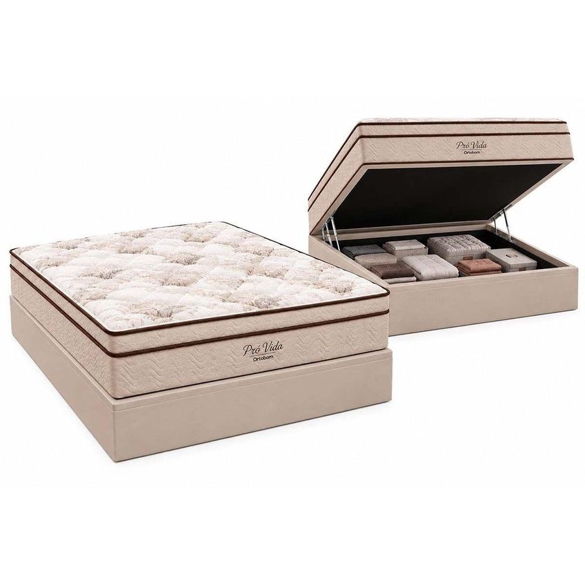 Cama Box Baú CRC Casal + Colchão Molas Pró Vida Ortobom 138 - imagem 2
