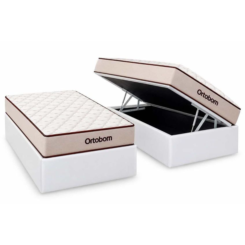 Cama Box Baú CRC Solteiro + Colchão Ortopédico Fit 2.0 Ortobom 88 - imagem 2