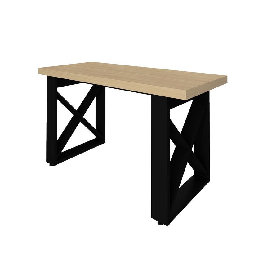 Escrivaninha Estilo Industrial Tampo Tamburato Tokyo Carvalho/preto Artany - imagem 3